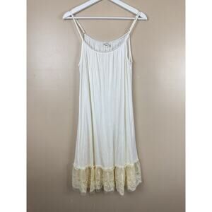 Southern Stitch Slip Dress Extender Cream Lace Embroidered Layering Boho Size L